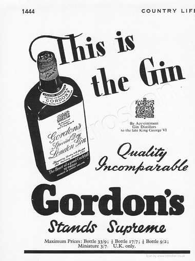 1953 Gordon's Gin - unframed vintage ad