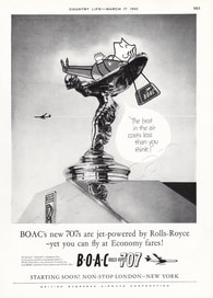 1960 BOAC 707 - unframed vintage ad