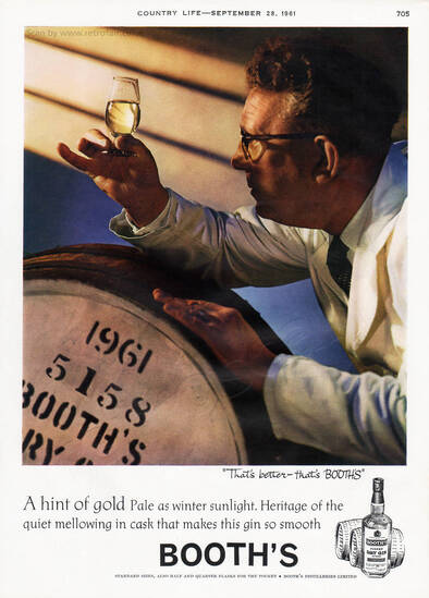 1961 Booth's Gin - unframed vintage ad