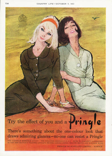  1961 Pringle Knitwear unframed vintage ad