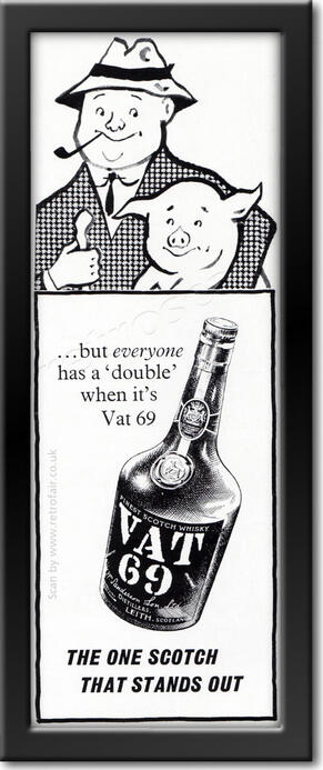 1961 vintage VAT 69 Scotch Whisky  advert