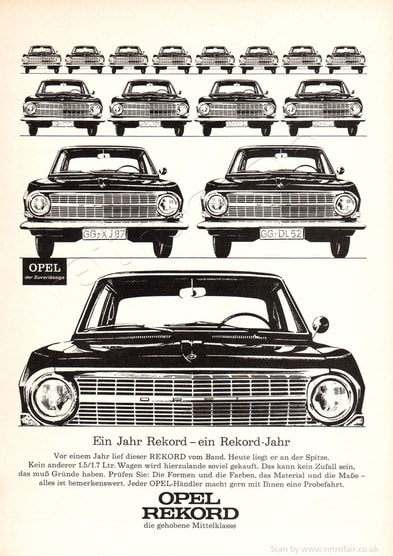 1964 Opel Rekord - unframed vintage ad