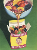 1954 Fruit Gums Pack with boy - vintage ad