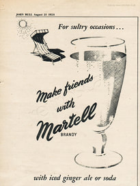 1954 Martell Brandy - unframed vintage ad