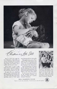 1953 Bell Telephone Girl with doll