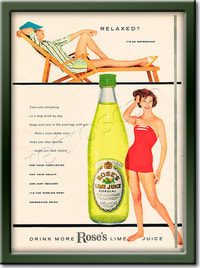  1958 Rose's Lime Juice - framed preview retro