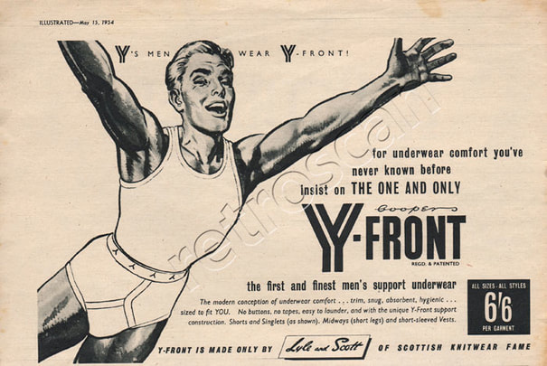 1954 Y - Front Underwear - unframed vintage ad