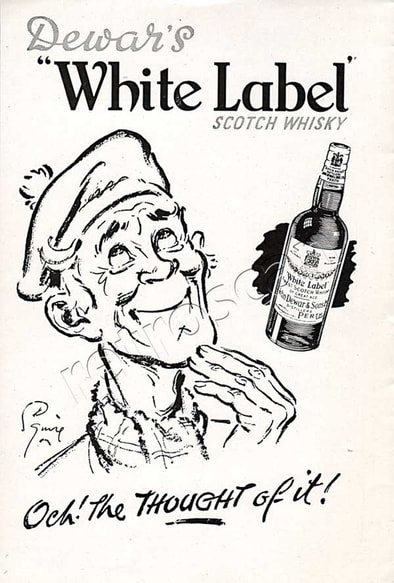 1953 Dewar's White Label Scotch Whisky vintage advert
