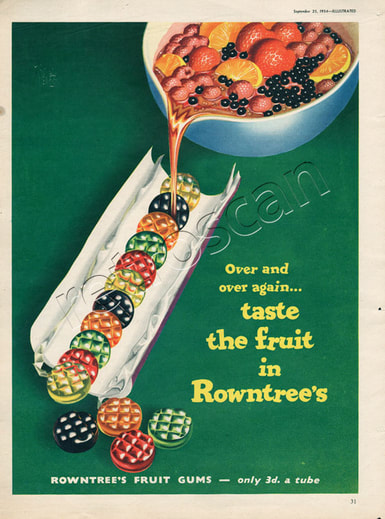1954 Fruit Gums  vintage ad
