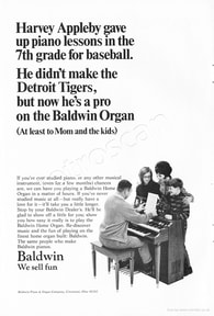 1969 Balwin Organs  - unframed vintage ad